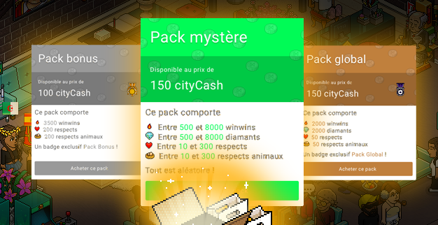 Les packs te permettent de devenir le plus riche de Habbo City